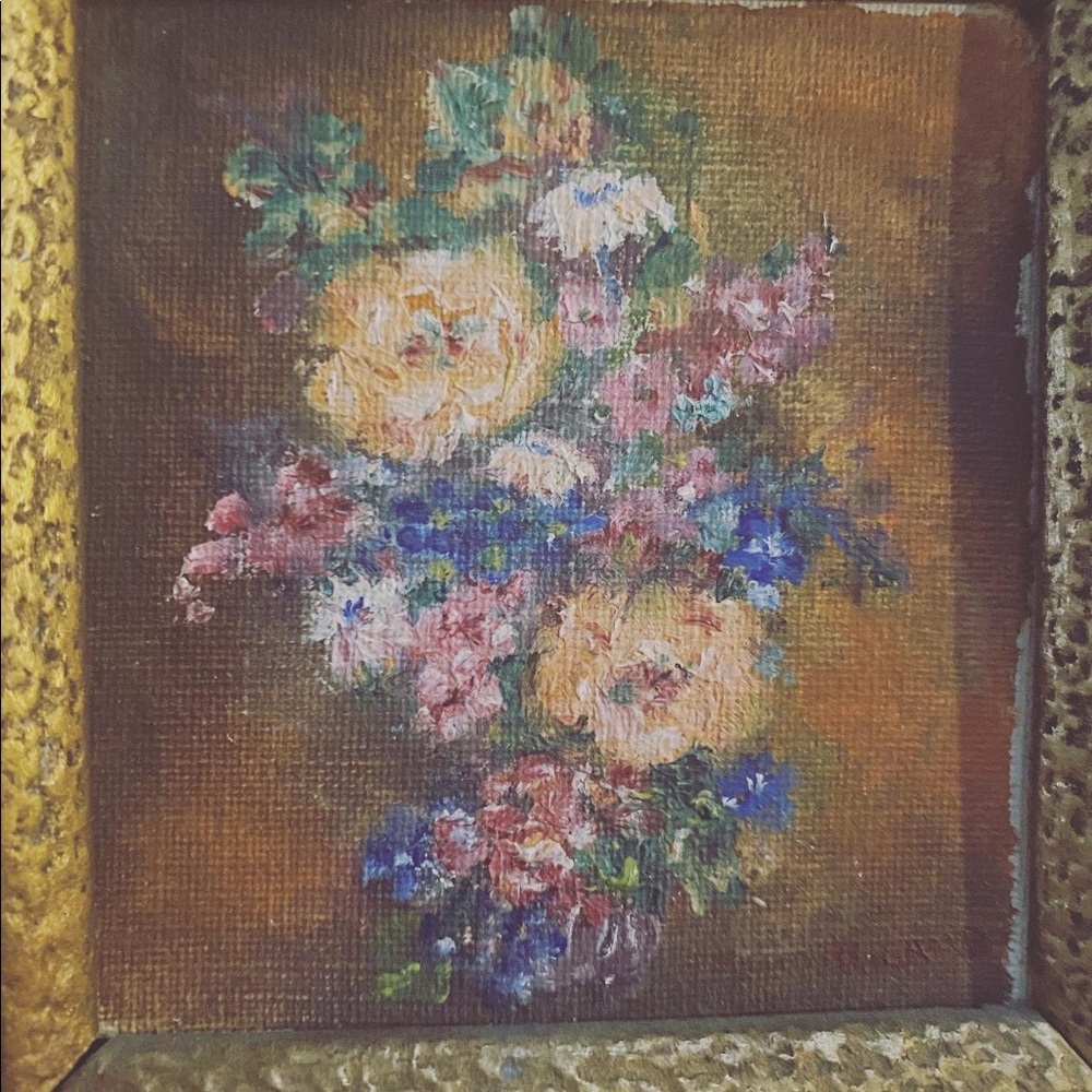 Tiny painted floral art
